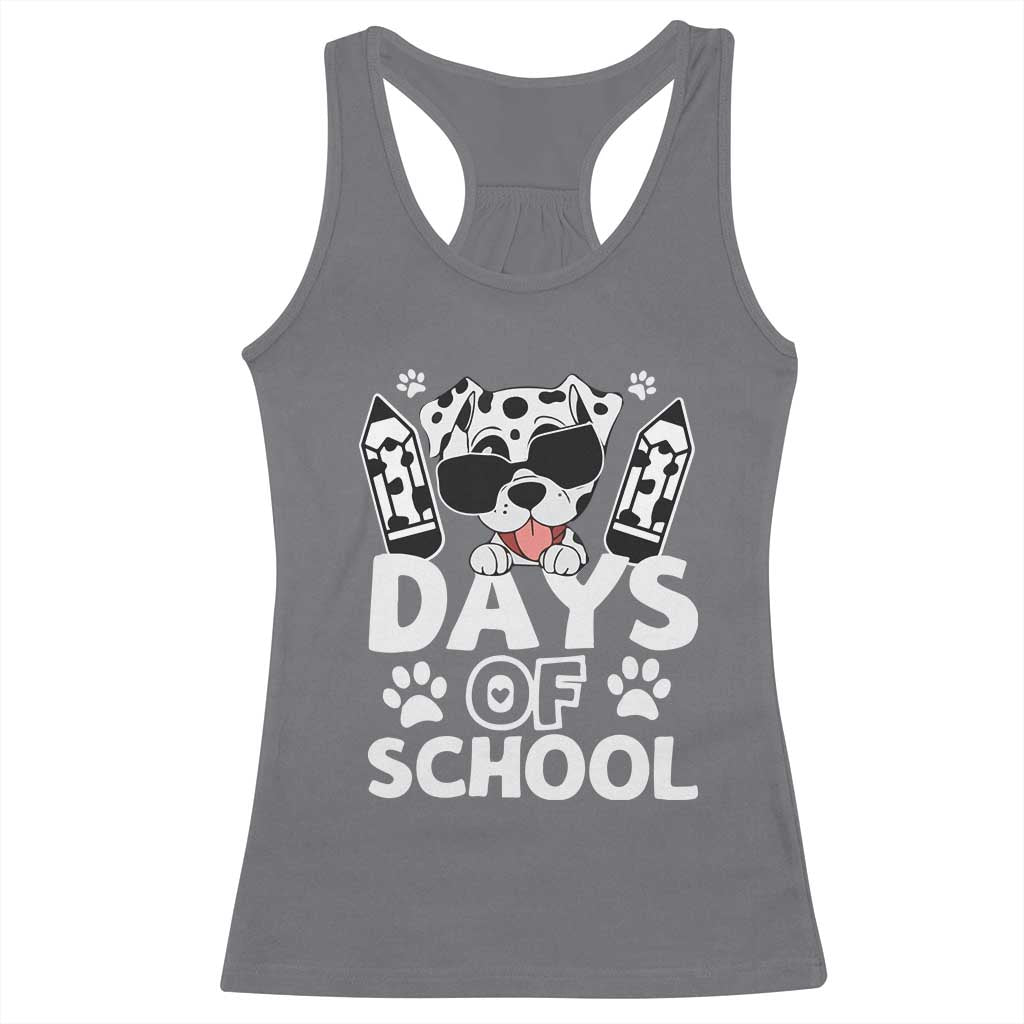 Funny 101 Days Of School Dalmatian Dog Racerback Tank Top 100th Day Of School TS11 Charcoal Print Your Wear