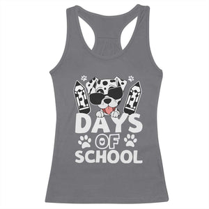 Funny 101 Days Of School Dalmatian Dog Racerback Tank Top 100th Day Of School TS11 Charcoal Print Your Wear
