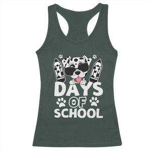 Funny 101 Days Of School Dalmatian Dog Racerback Tank Top 100th Day Of School TS11 Dark Forest Green Print Your Wear