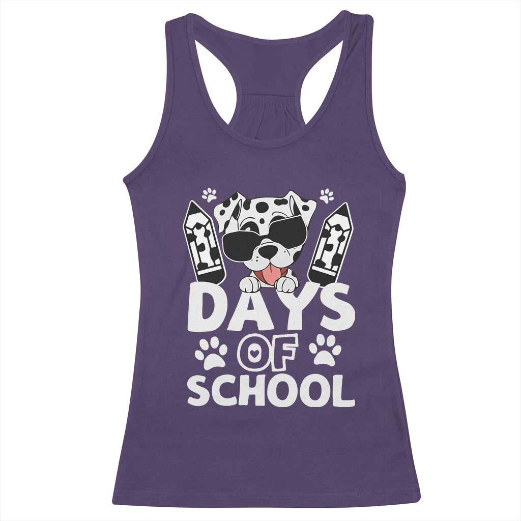 Funny 101 Days Of School Dalmatian Dog Racerback Tank Top 100th Day Of School TS11 Purple Print Your Wear