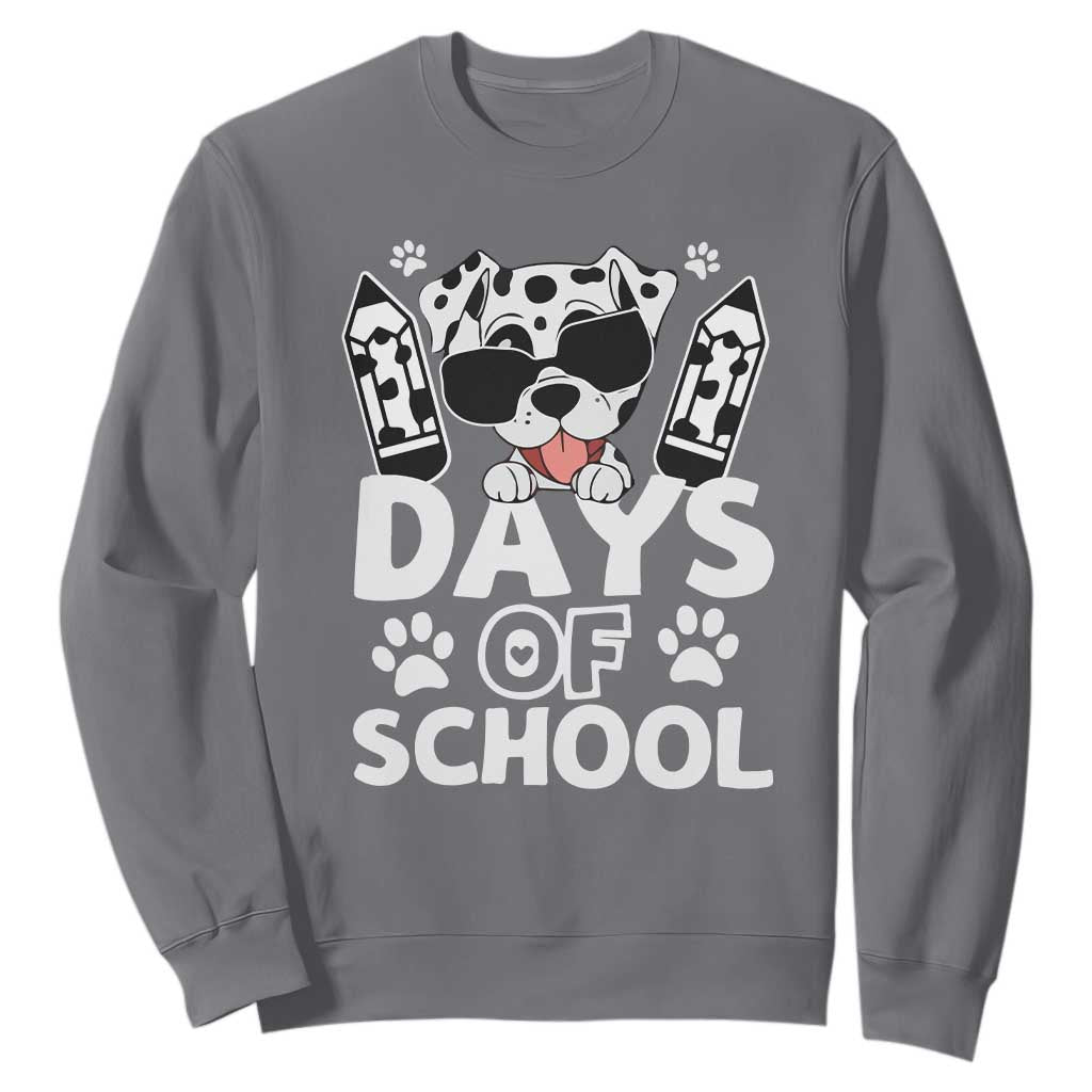 Funny 101 Days Of School Dalmatian Dog Sweatshirt 100th Day Of School TS11 Charcoal Print Your Wear