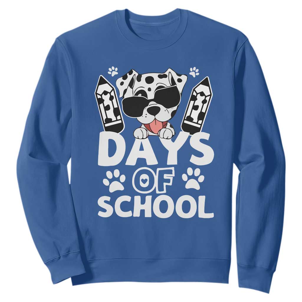 Funny 101 Days Of School Dalmatian Dog Sweatshirt 100th Day Of School TS11 Royal Blue Print Your Wear