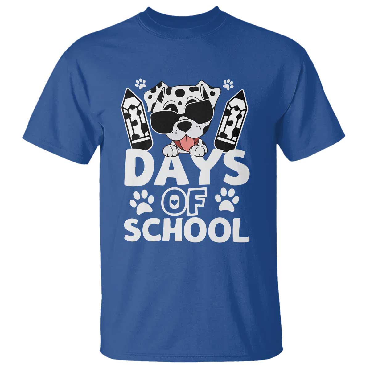 Funny 101 Days Of School Dalmatian Dog T Shirt 100th Day Of School TS11 Royal Blue Print Your Wear