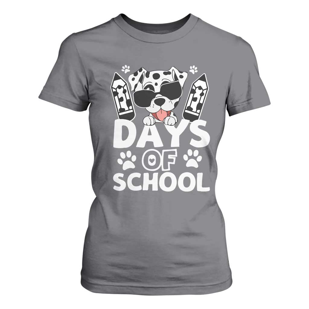 Funny 101 Days Of School Dalmatian Dog T Shirt For Women 100th Day Of School TS11 Charcoal Print Your Wear