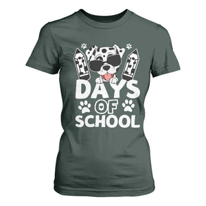 Funny 101 Days Of School Dalmatian Dog T Shirt For Women 100th Day Of School TS11 Dark Forest Green Print Your Wear