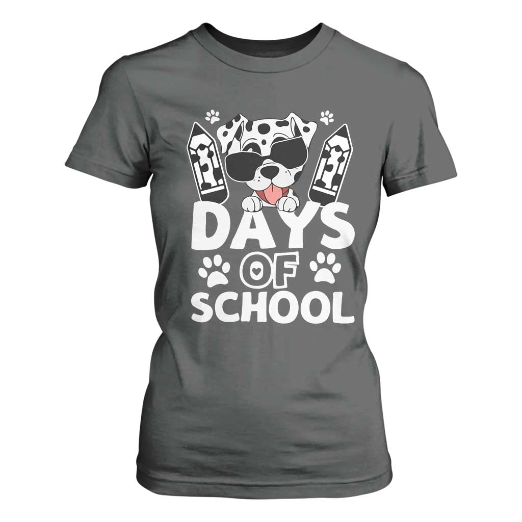 Funny 101 Days Of School Dalmatian Dog T Shirt For Women 100th Day Of School TS11 Dark Heather Print Your Wear