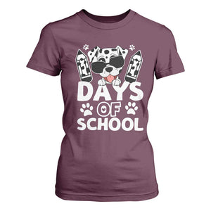 Funny 101 Days Of School Dalmatian Dog T Shirt For Women 100th Day Of School TS11 Maroon Print Your Wear