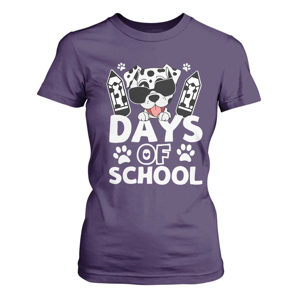 Funny 101 Days Of School Dalmatian Dog T Shirt For Women 100th Day Of School TS11 Purple Print Your Wear