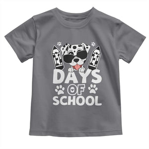 Funny 101 Days Of School Dalmatian Dog Toddler T Shirt 100th Day Of School TS11 Charcoal Print Your Wear