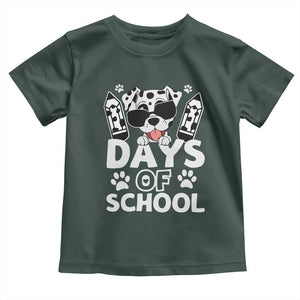 Funny 101 Days Of School Dalmatian Dog Toddler T Shirt 100th Day Of School TS11 Dark Forest Green Print Your Wear