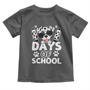 Funny 101 Days Of School Dalmatian Dog Toddler T Shirt 100th Day Of School TS11 Dark Heather Print Your Wear