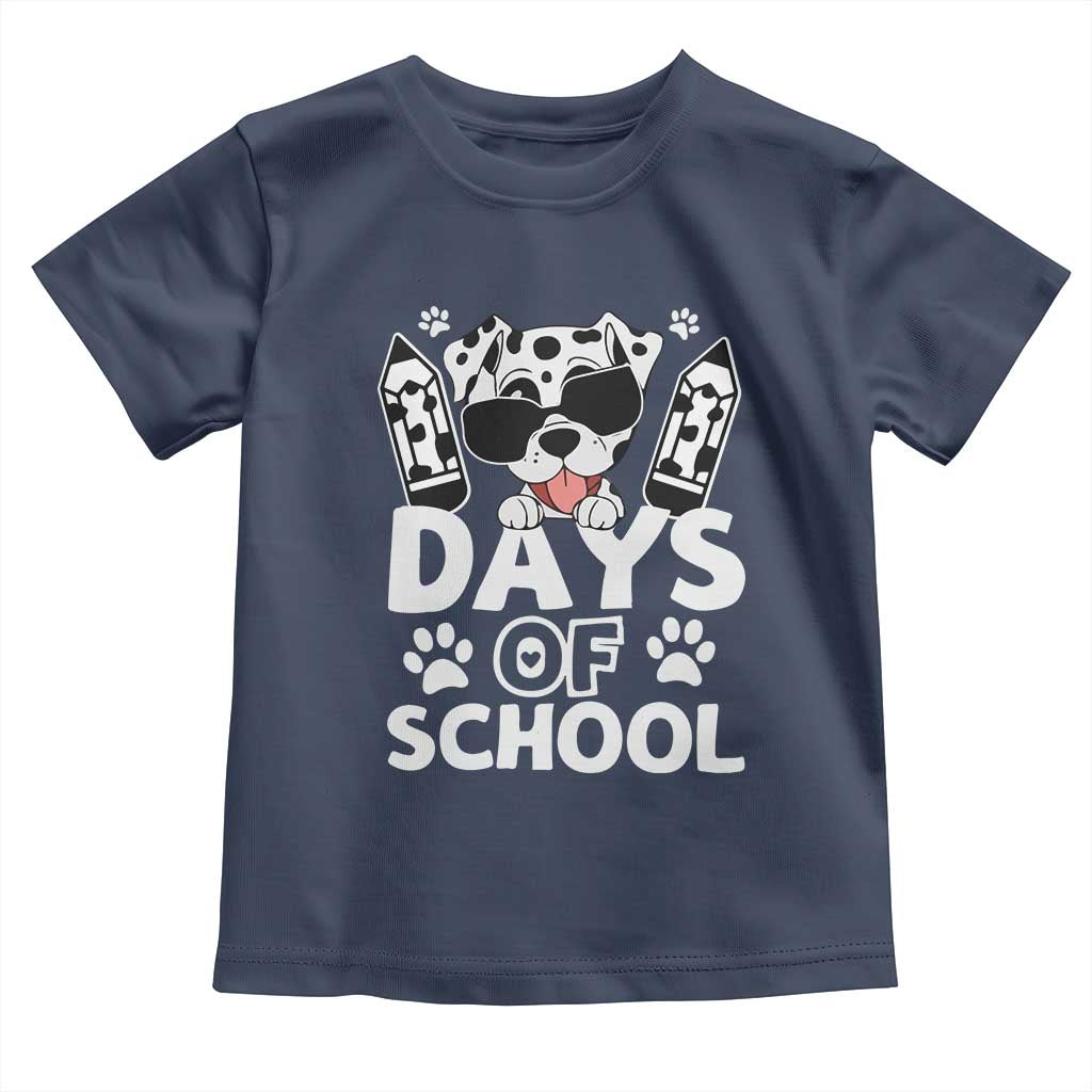 Funny 101 Days Of School Dalmatian Dog Toddler T Shirt 100th Day Of School TS11 Navy Print Your Wear