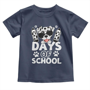 Funny 101 Days Of School Dalmatian Dog Toddler T Shirt 100th Day Of School TS11 Navy Print Your Wear