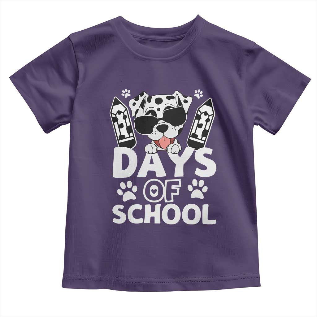 Funny 101 Days Of School Dalmatian Dog Toddler T Shirt 100th Day Of School TS11 Purple Print Your Wear