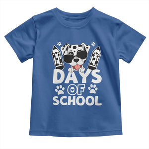 Funny 101 Days Of School Dalmatian Dog Toddler T Shirt 100th Day Of School TS11 Royal Blue Print Your Wear