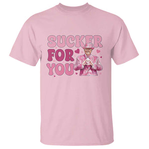 Funny Pink Trump Valentine's Day Sucker For You T Shirt Hearts TS11 Light Pink Print Your Wear
