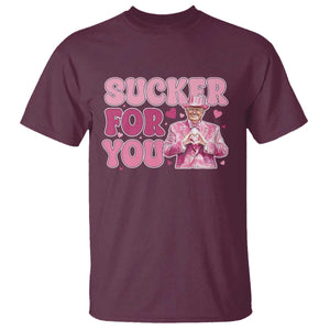 Funny Pink Trump Valentine's Day Sucker For You T Shirt Hearts TS11 Maroon Print Your Wear