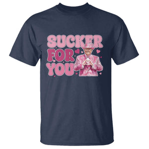 Funny Pink Trump Valentine's Day Sucker For You T Shirt Hearts TS11 Navy Print Your Wear