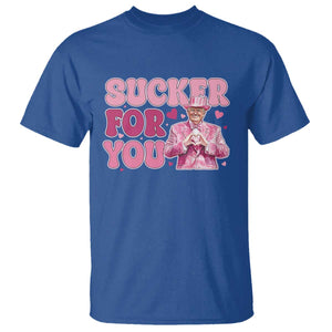 Funny Pink Trump Valentine's Day Sucker For You T Shirt Hearts TS11 Royal Blue Print Your Wear