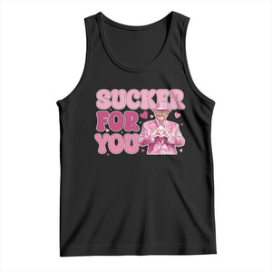 Funny Pink Trump Valentine's Day Sucker For You Tank Top Hearts TS11 Black Print Your Wear