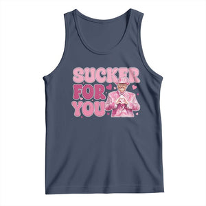 Funny Pink Trump Valentine's Day Sucker For You Tank Top Hearts TS11 Navy Print Your Wear