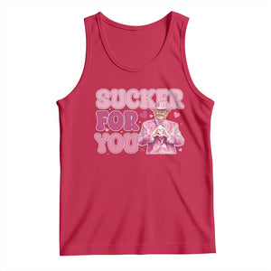 Funny Pink Trump Valentine's Day Sucker For You Tank Top Hearts TS11 Red Print Your Wear