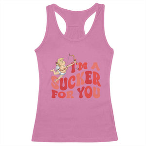 Funny Cupid Trump Valentine's Day I'm A Sucker For You Racerback Tank Top TS11 Azalea Print Your Wear