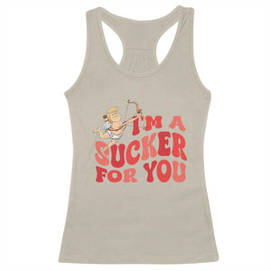 Funny Cupid Trump Valentine's Day I'm A Sucker For You Racerback Tank Top TS11 Sand Print Your Wear