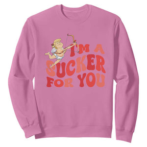 Funny Cupid Trump Valentine's Day I'm A Sucker For You Sweatshirt TS11 Azalea Print Your Wear