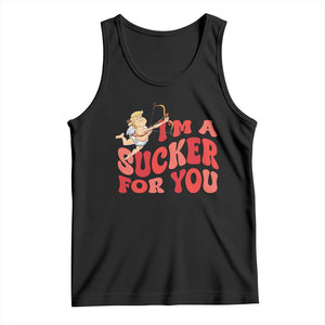 Funny Cupid Trump Valentine's Day I'm A Sucker For You Tank Top TS11 Black Print Your Wear