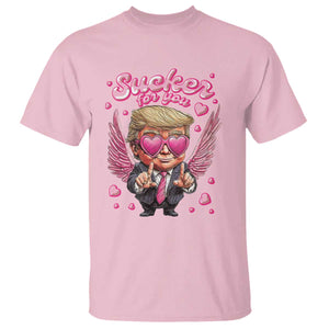 Funny Cupid Trump Valentine's Day T Shirt Sucker For You Cupid Hearts TS11 Light Pink Print Your Wear