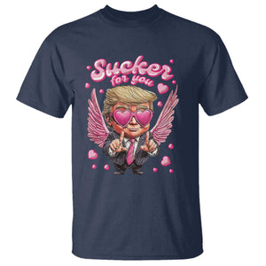 Funny Cupid Trump Valentine's Day T Shirt Sucker For You Cupid Hearts TS11 Navy Print Your Wear