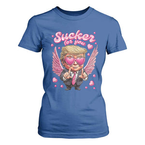 Funny Cupid Trump Valentine's Day T Shirt For Women Sucker For You Cupid Hearts TS11 Royal Blue Print Your Wear