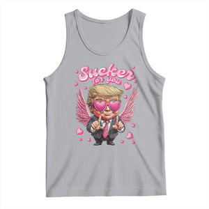 Funny Cupid Trump Valentine's Day Tank Top Sucker For You Cupid Hearts TS11 Athletic Heather Print Your Wear