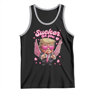 Funny Cupid Trump Valentine's Day Tank Top Sucker For You Cupid Hearts TS11 Black Athletic Heather Print Your Wear