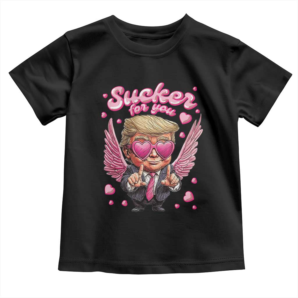 Funny Cupid Trump Valentine's Day Toddler T Shirt Sucker For You Cupid Hearts TS11 Black Print Your Wear