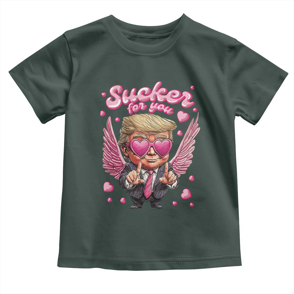 Funny Cupid Trump Valentine's Day Toddler T Shirt Sucker For You Cupid Hearts TS11 Dark Forest Green Print Your Wear