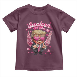 Funny Cupid Trump Valentine's Day Toddler T Shirt Sucker For You Cupid Hearts TS11 Maroon Print Your Wear