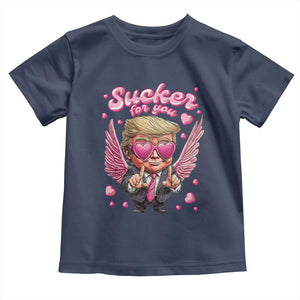Funny Cupid Trump Valentine's Day Toddler T Shirt Sucker For You Cupid Hearts TS11 Navy Print Your Wear