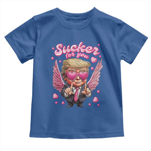 Funny Cupid Trump Valentine's Day Toddler T Shirt Sucker For You Cupid Hearts TS11 Royal Blue Print Your Wear