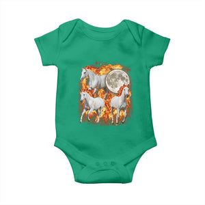 3 Fire Horses Moon Equestrian Baby Onesie Year Of The Fire Horse Joke TS11 Irish Green Print Your Wear