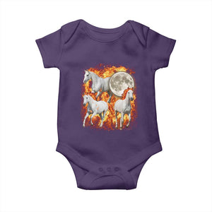 3 Fire Horses Moon Equestrian Baby Onesie Year Of The Fire Horse Joke TS11 Purple Print Your Wear