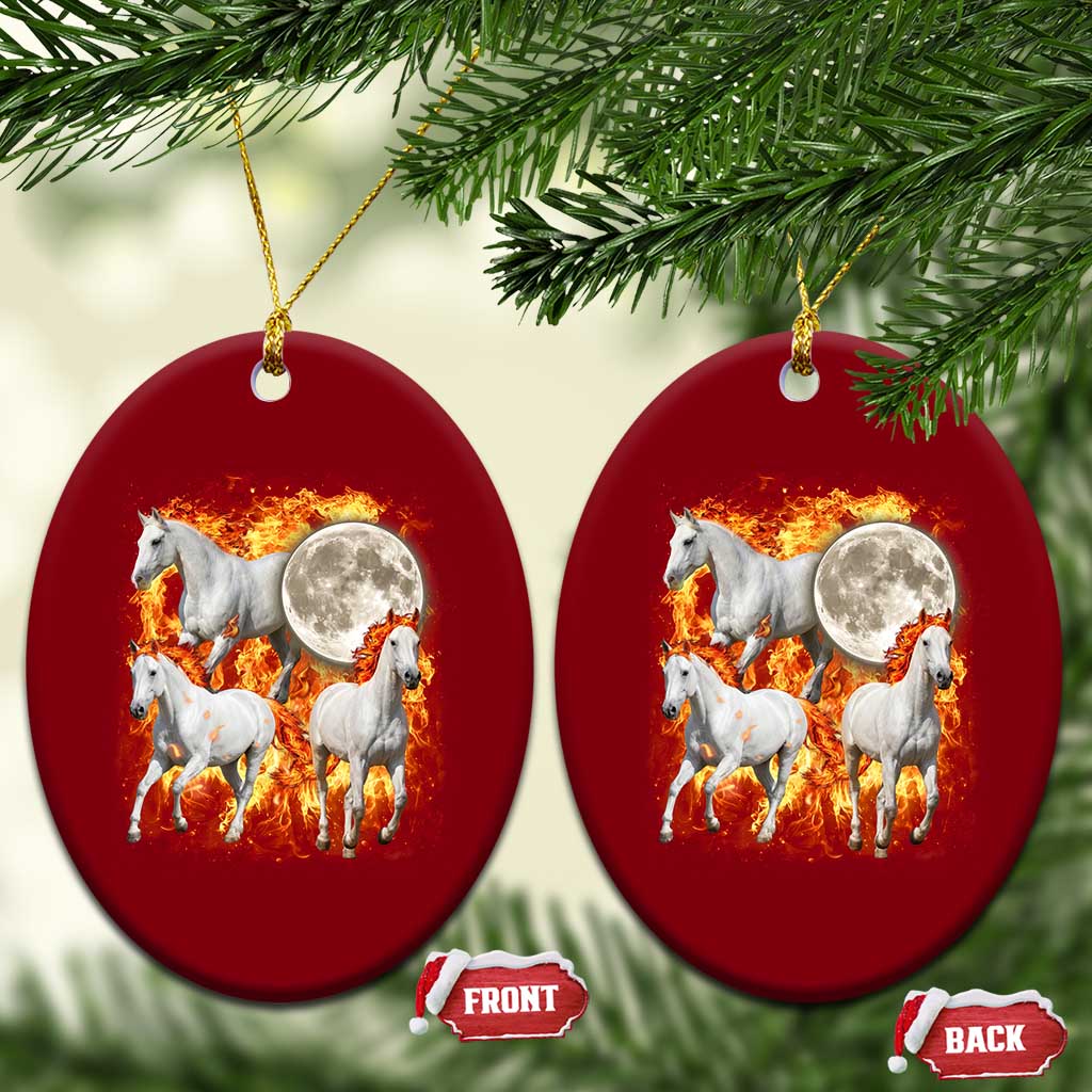 3 Fire Horses Moon Equestrian Ceramic Ornament Year Of The Fire Horse Joke TS11 Print Your Wear