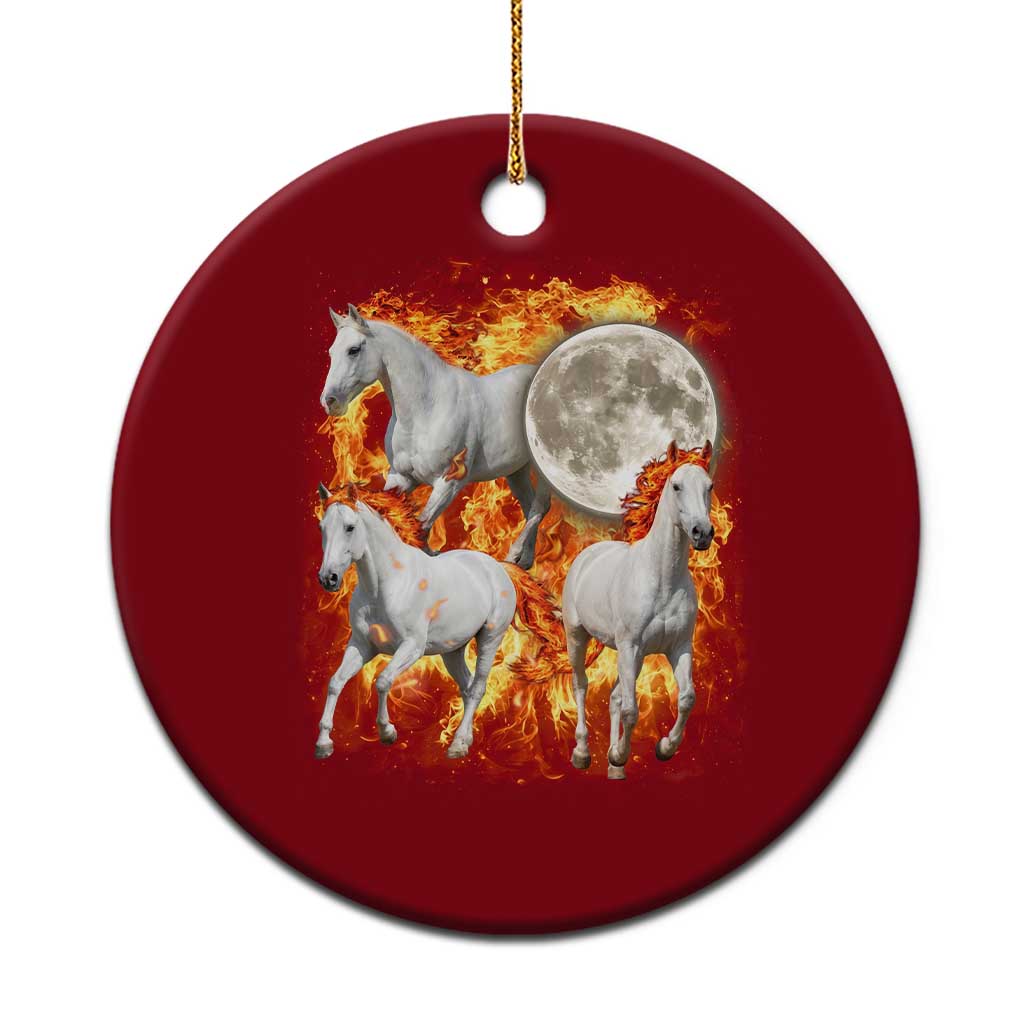 3 Fire Horses Moon Equestrian Ceramic Ornament Year Of The Fire Horse Joke TS11 1pc Red Print Your Wear