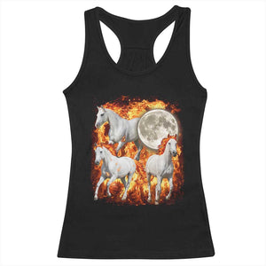 3 Fire Horses Moon Equestrian Racerback Tank Top Year Of The Fire Horse Joke TS11 Black Print Your Wear