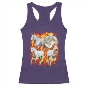 3 Fire Horses Moon Equestrian Racerback Tank Top Year Of The Fire Horse Joke TS11 Purple Print Your Wear