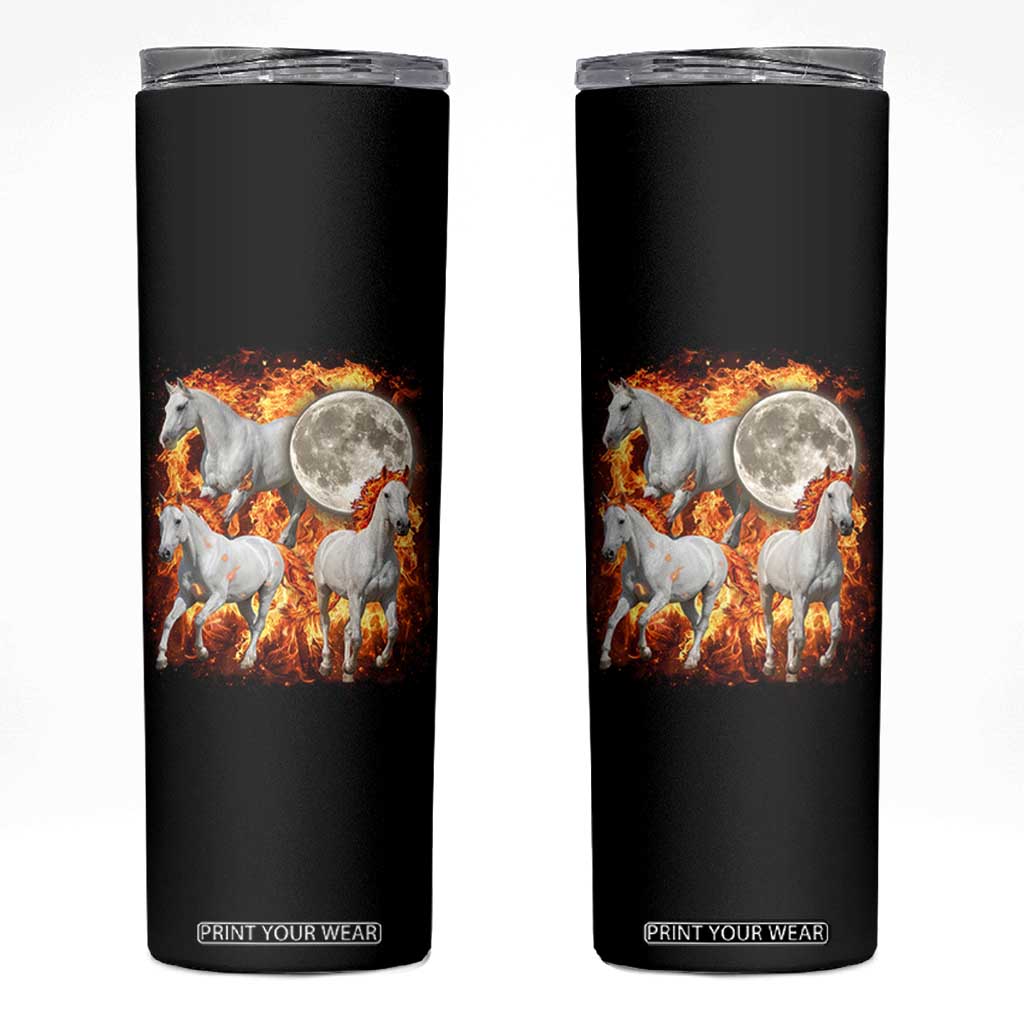 3 Fire Horses Moon Equestrian Skinny Tumbler Year Of The Fire Horse Joke TS11 Black Print Your Wear