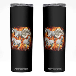3 Fire Horses Moon Equestrian Skinny Tumbler Year Of The Fire Horse Joke TS11 Black Print Your Wear