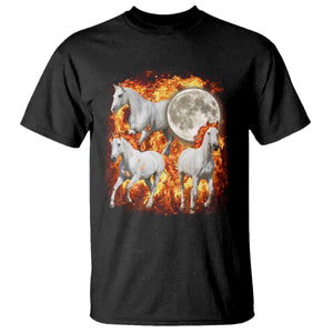 3 Fire Horses Moon Equestrian T Shirt Year Of The Fire Horse Joke TS11 Black Print Your Wear