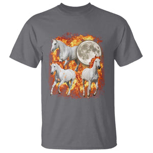 3 Fire Horses Moon Equestrian T Shirt Year Of The Fire Horse Joke TS11 Charcoal Print Your Wear